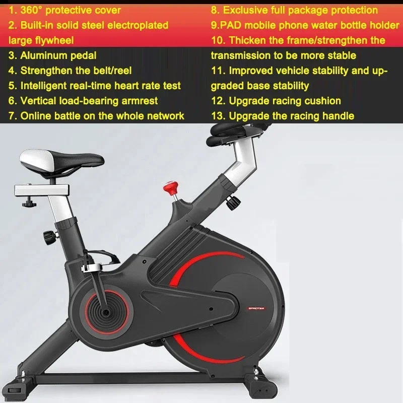 Fitness Bike Home Indoor Weight Loss Spinning Bike Pedal Exercise Professional Fitness Equipment Rotary Resistance Adjustment XB