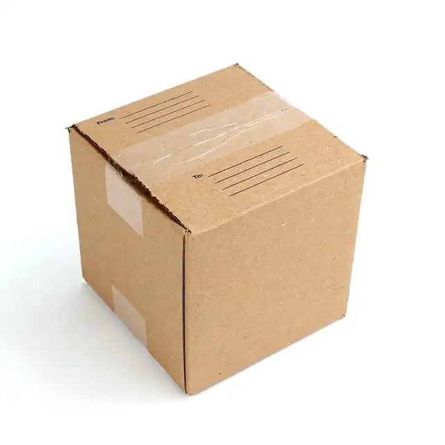 Caja de envío pequeña de bolígrafo + engranaje, Kraft, 6L x 6W x 6H, paquete de 10 unidades
