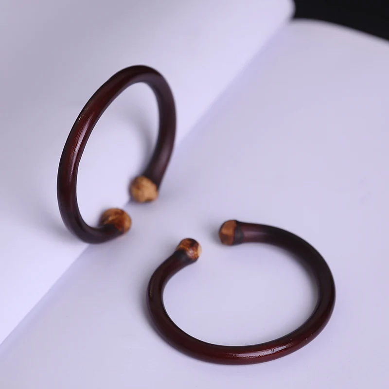 4~5 mm KnotlessXizang Spatholobus Naturally Caulis Spatholobi Open Bracelet Tibetan Ethnic Style Old Vine Wood Couple