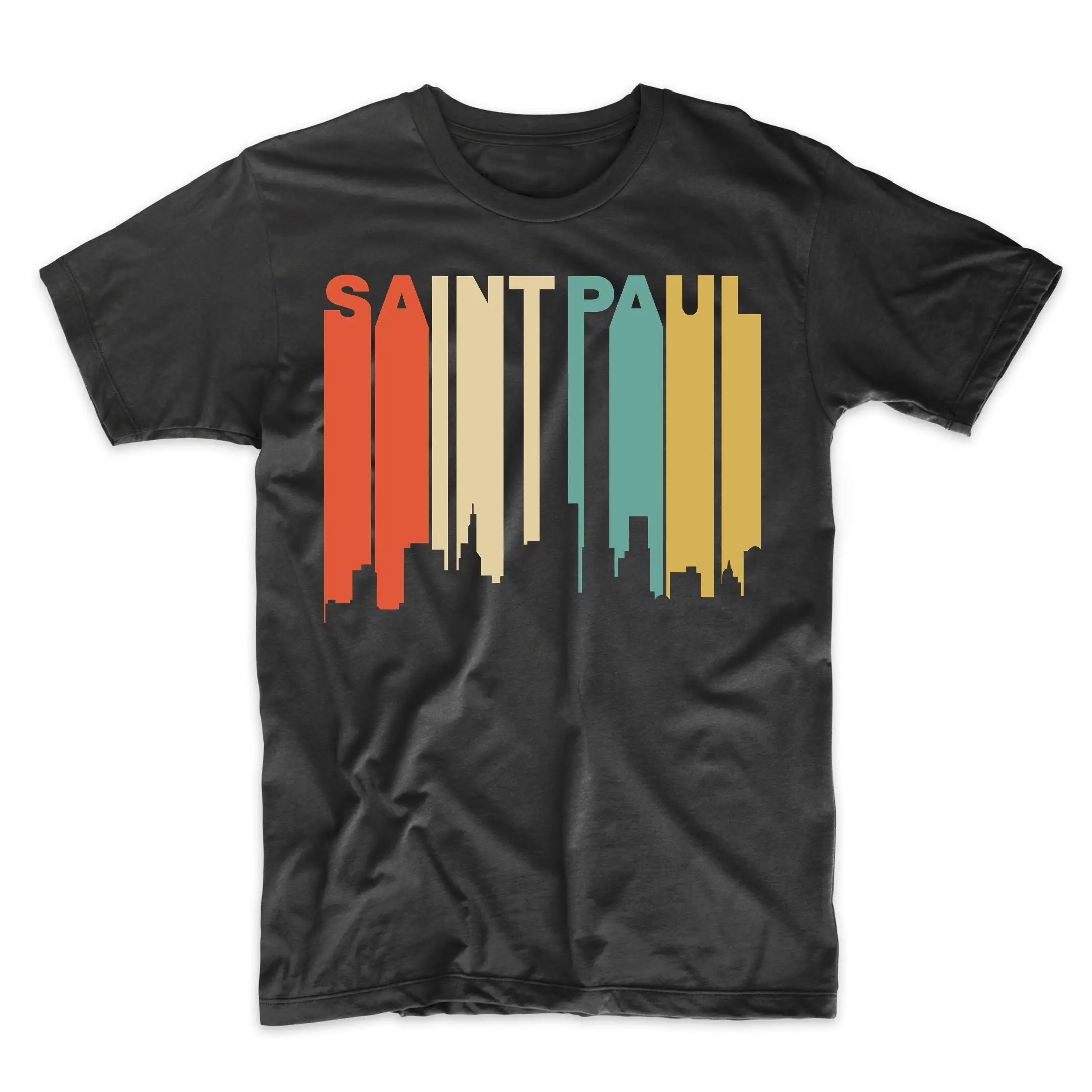 Saint Paul T Shirt Retro 1970'S Style Minnesota Skyline Men'S St Mn