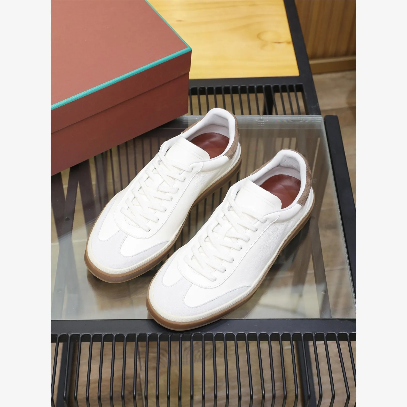 

LP Dequn Leather Sport oes Повседневные кроссовки на плоской подошве молодежная обувь на шнуровке с круглым носком на весну и осень