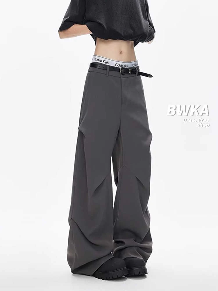 

2025 Autumn Winter Women Cleanfit Y2k Long Trousers 2000s Aesthetic Baggy Pants Harajuku Tide Design New In Straight Leg Gothic
