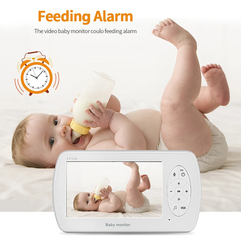 

Baby Monitor 4.3 inch High Resolution Infrared Night Vision Wireless Video Baby Sleeping Monitor with Remote Cam Pan-Tilt-Zoom