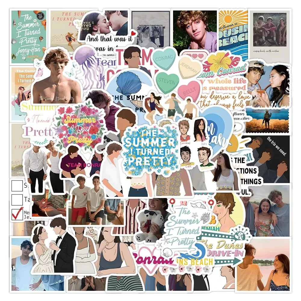 50 قطعة كارتون الصيف تحولت ملصقات جميلة حفلة عيد ميلاد هدية الكتابة على الجدران الحياة اليومية الأمتعة نافذة جدار زجاجة ماء