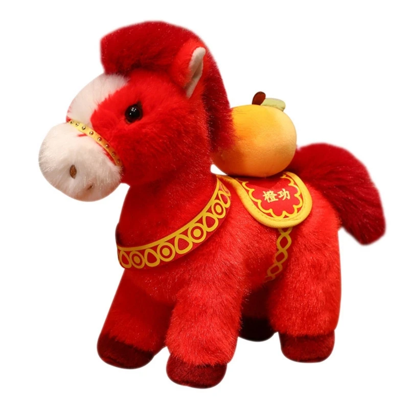 

Prosperity Symbol Plush Horse Doll Comforting Toy For Office Home Display 15UB