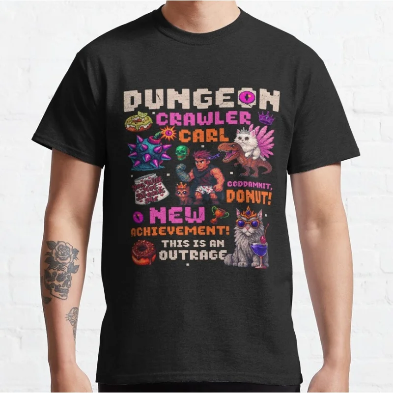 

Princess Donut & Mongo Sic-Fi Dungeon Crawler Carl Gift T-Shirt for Book lover Cartoon Graphic Tee Y2K clothes All size tops