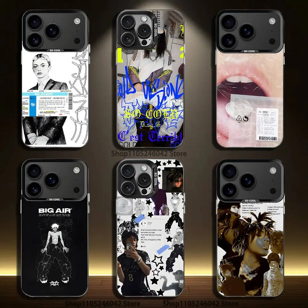 

Drain Gang Ecco2k For iPhone 17,16,15,14,13,12,11,Mini,Pro,E,SE4,XS,MAX Black Shockproof Candy Matte Cover