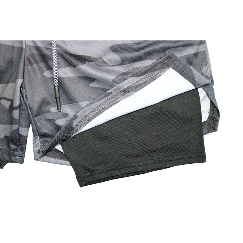 Herren-Performance-Shorts, einfarbig, 2-in-1-Gymnastik-Shorts, Kompression, dehnbar, Sport-Shorts, schnell trocknend, Fitness, Workout, Sommer – Detail 17