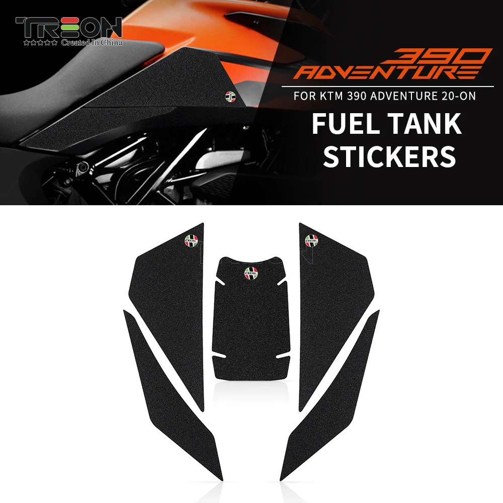 For KTM 390 ADV Adventure 2020 2021 2022 2023 Tank Knee Grip Traction Side Decals Motorcycle Anti Slip Tank Pad Stickers