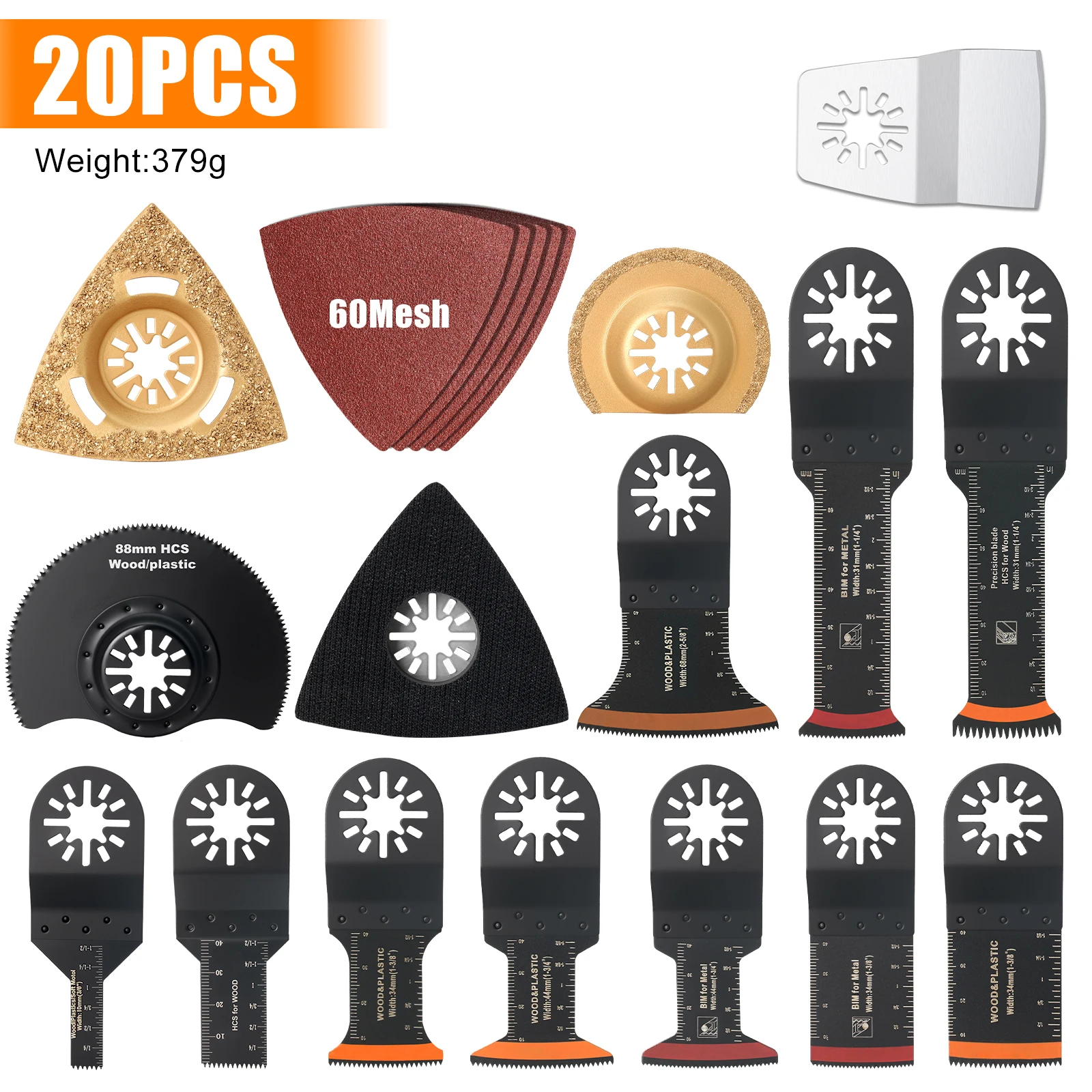 10–42-teiliges oszillierendes Sägeblatt-Set, universelle Multitool-Sägeblätter mit geschlossener Rückseite für Holz, Kunststoff, Metall, passend für die meisten oszillierenden Werkzeuge