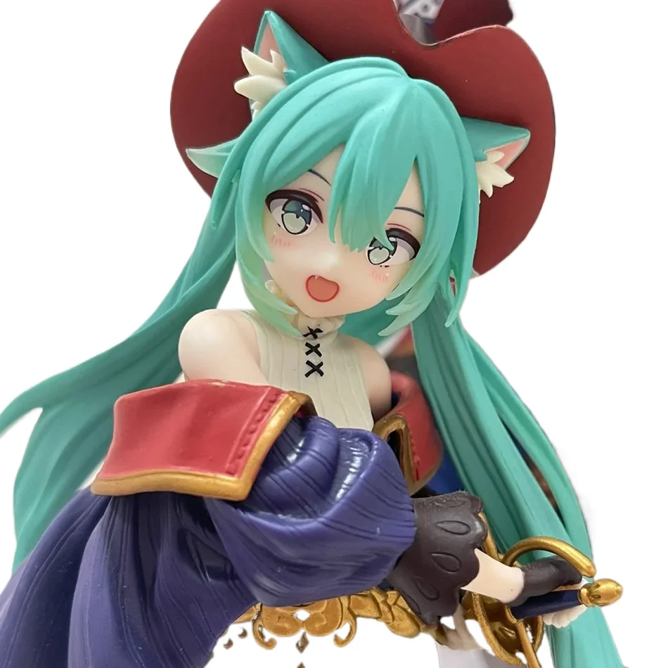 Hatsune Miku Der gestiefelte Kater Ver. 18cm Anime-Figur Märchenwunderland PVC-Statue Niedliche Katzenohren Sammlerstück Modell Spielzeug Geschenk