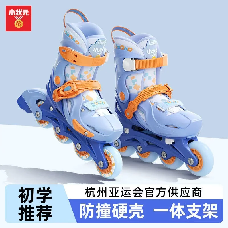 

Children Inline Skate Shoes Roller Skates Set With Helmet Elbow Knee Pads Kids Boys Girls Outdoor Skating Sneakers 4 Wheels