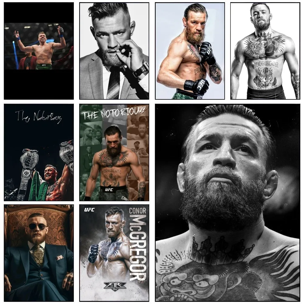 1PC Ufc Conor McGregor Poster Self-adhesive Art Waterproof Paper Sticker Coffee House Bar Room Wall Decor