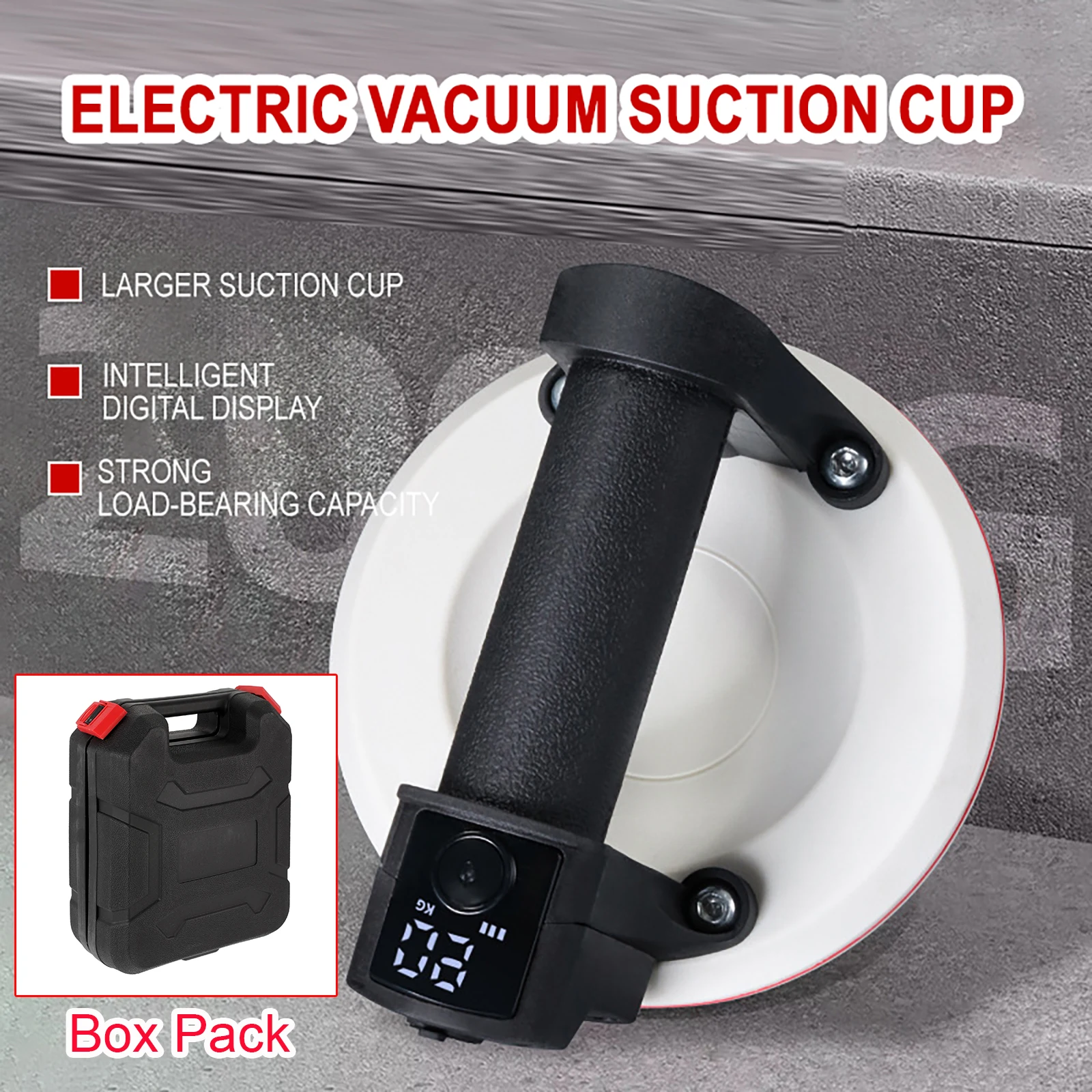 200kg Load Industrial Grade Electric Vacuum Suction Cup Heavy Lifter Granite Glass Tile Suckers Lifting Tool 2000mAH Box Package