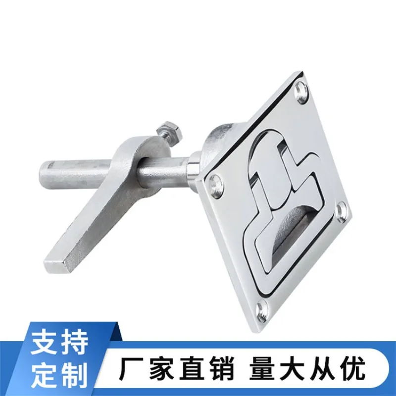 Square floor lock, marine deck storage pull ring lock, yacht and ship handle lock pull ring hardware accessories