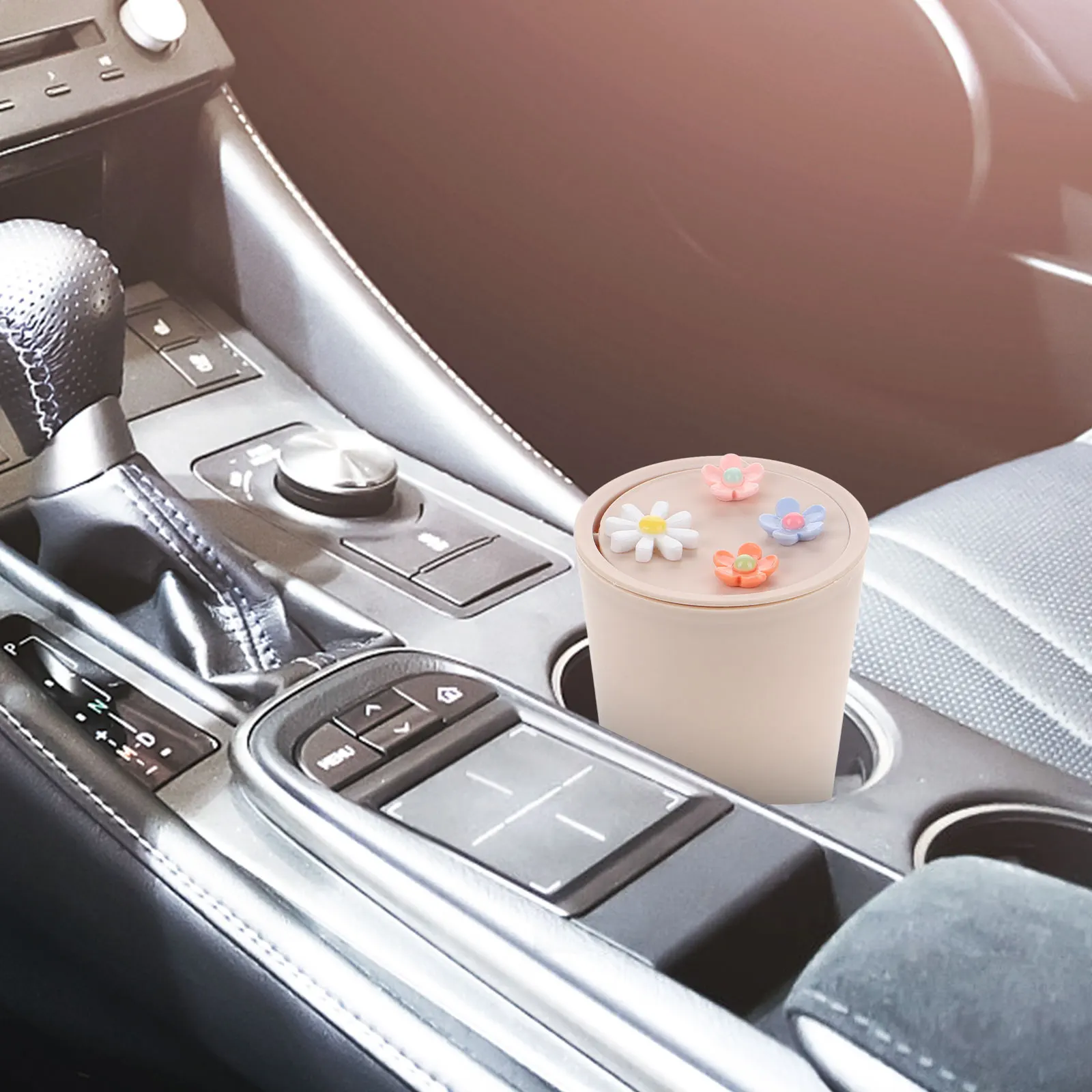 

Trash Can Cup Holder Mini Bin Automotive Garbage Cans Vehicle Supplies Portable Storage Cleanliness ganizationTrash Can For Car