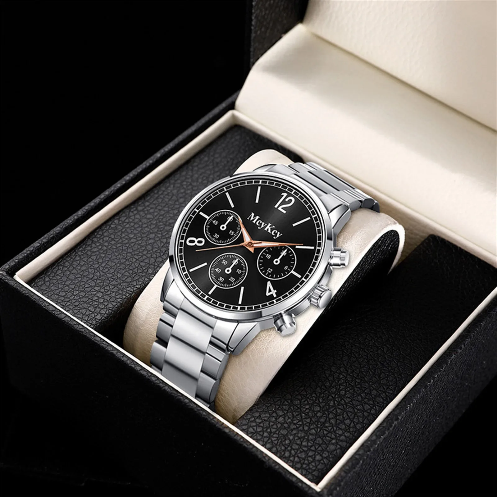 

Luxury Business Men'S Watches Exquisite Unique Round Dial Quartz Wristwatch For Men Alloy Steel Band Watch RelóGio Masculino