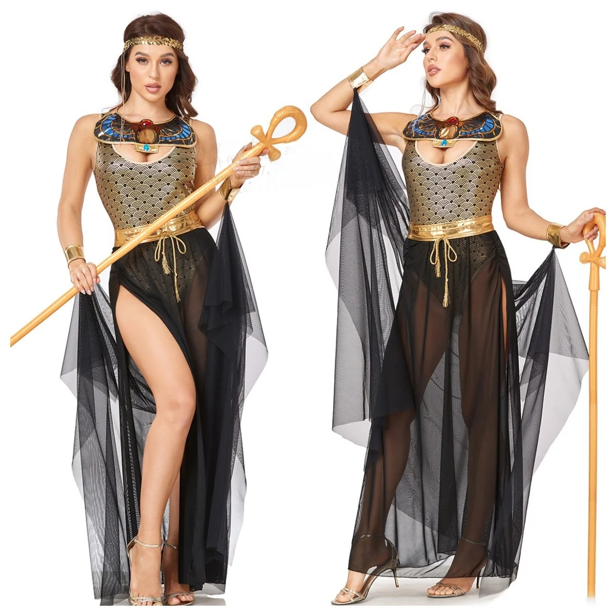 loween コスプレ ゴッド ロールプラング コスチューム 古代女王 アラブ ゴッド 女性用 ファイオン ステージ パフォーマンス 伝統的な服