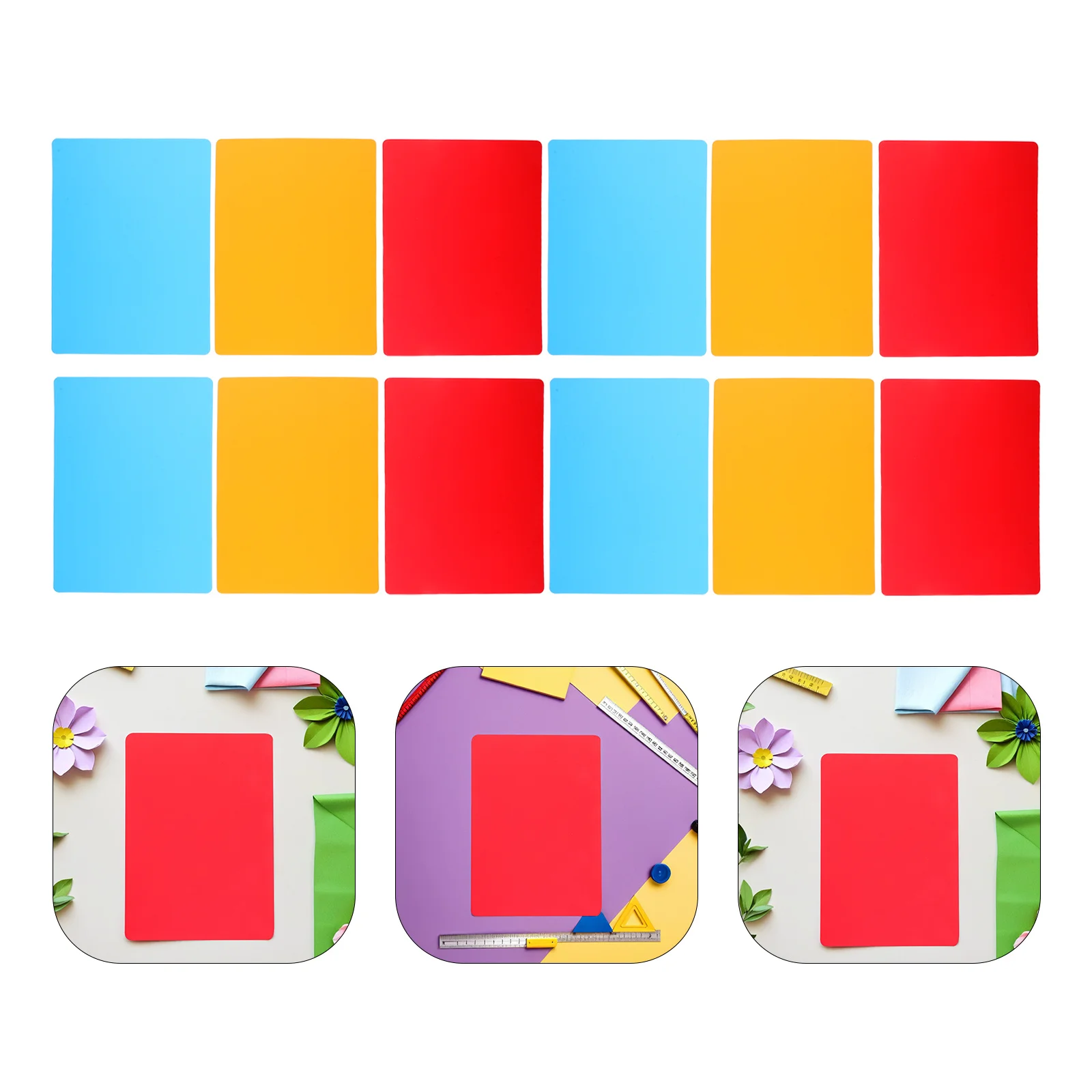 

18Pcs Clay Crafting Mat A4 Size Assorted Colors Plastic Board for Childrens Creative Play and Learning Clay Mat