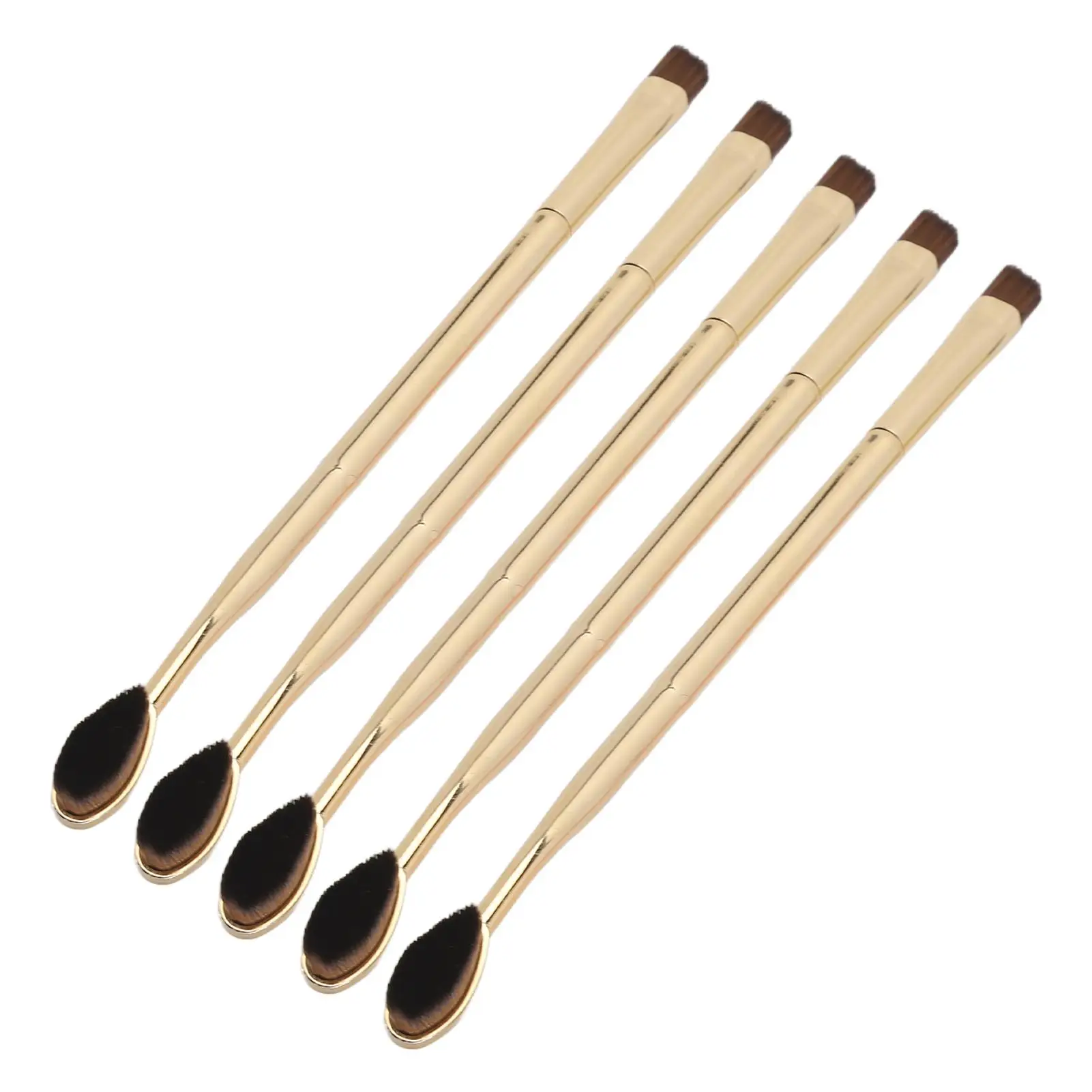 

Portable Double Ended Gold Handle Makeup Brush - Soft Hair Toothbrush Eyebrow Brush - Stylish & Ergonomic Design for home Use