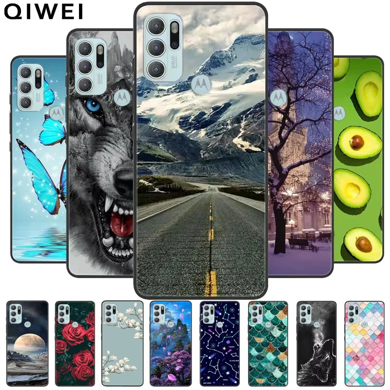 For Moto G60S Case Cartoon Painted TPU Soft Silicone Cover for Motorola Moto G60s / G60 Phone Cases G 60s 60 s Wolf Lions Fundas