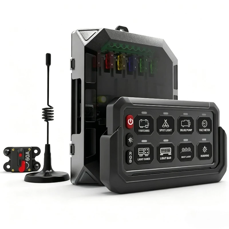 8-Key wireless, group switch panel, eight-way touch switch panel for RV yacht conversion RGB