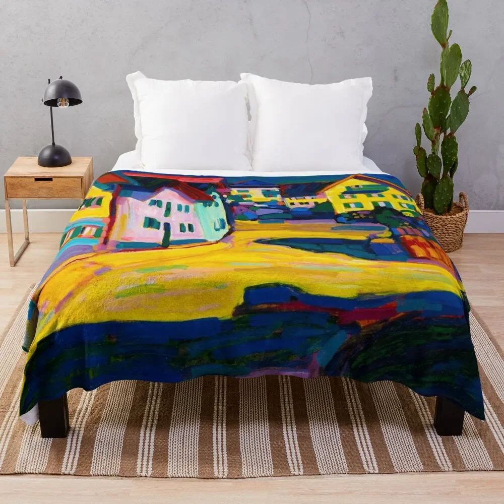 

Houses at Murnau by Kandinsky Throw Blanket Sofa Quilt Baby Luxury Brand Decorative Beds Blankets