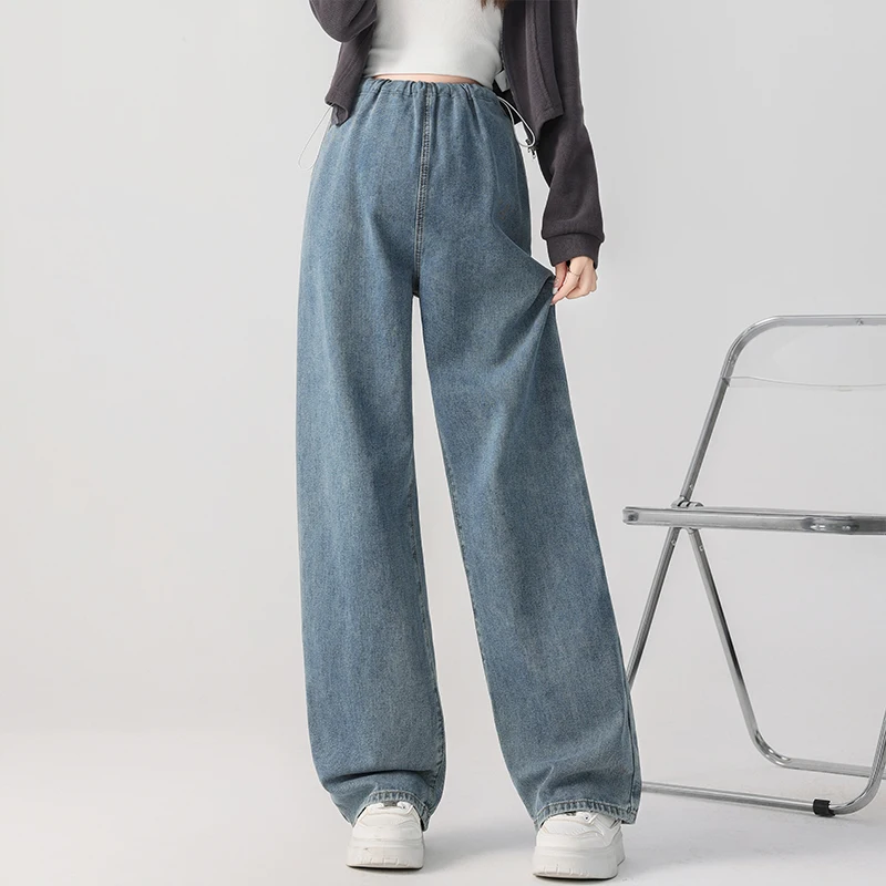 

Тонкие джинсовые брюки для беременных с завязками, свободные широкие прямые брюки, джинсы для беременных, весна-осень