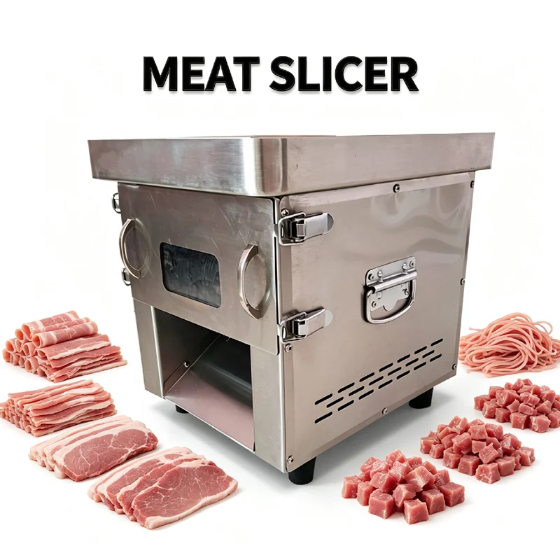 Electric Meat Slicer Household Meat Grinder Commercial Automatic Fish Cutter Fillet Shredded Stainless Steel Meat Cutter Machine