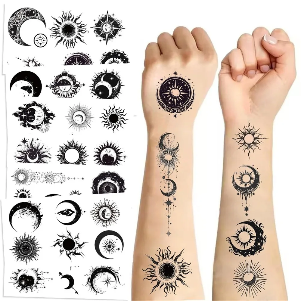 10-Sheet Solar & Lunar Themed Birthday Party Tattoos - Decorations & Activity Prizes