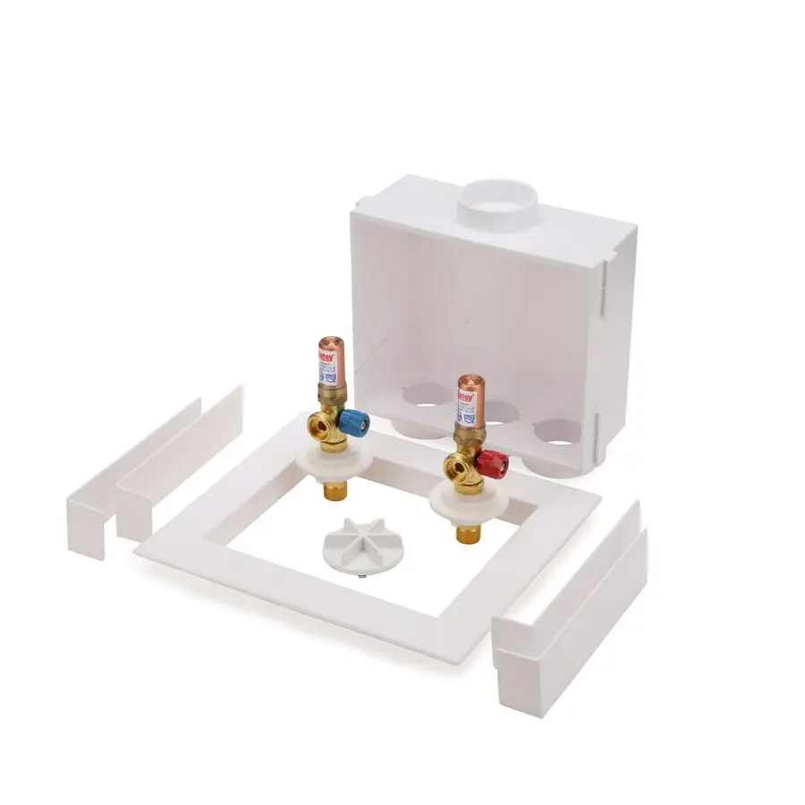 

38569 Quadtro Washing Machine Outlet Box, Hammer Arrestors, 1 4 Turn, Copper