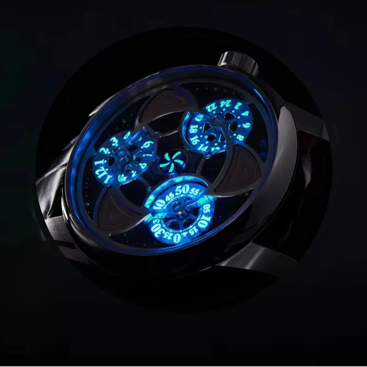 OBLVLO Мужские автоматические часы 42 мм Механические наручные часы 5ATM Водонепроницаемые сапфировые светящиеся вращающиеся маленькие диски