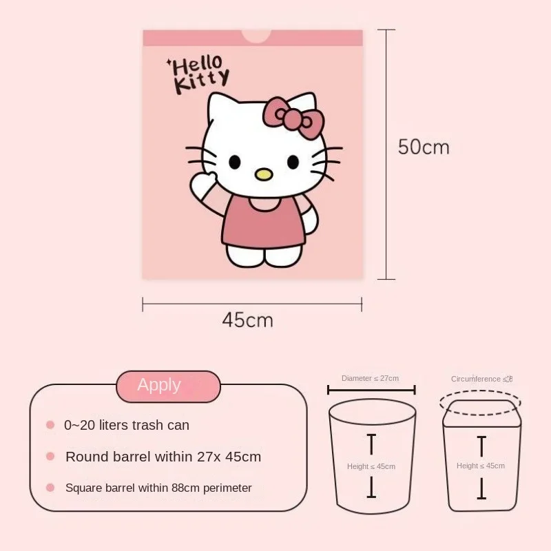 Sanrio Cartoon Hello Kitty Anime Garbage Bag Home Portable Drawstring Large Thick Living Room Kitchen Dormitory Office Kawaii image 6