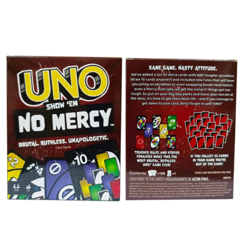 Uno No mercy Game Board Games UNO Cards Table Family Party Entertainment UNO Games Card Toys Children Birthday Christmas