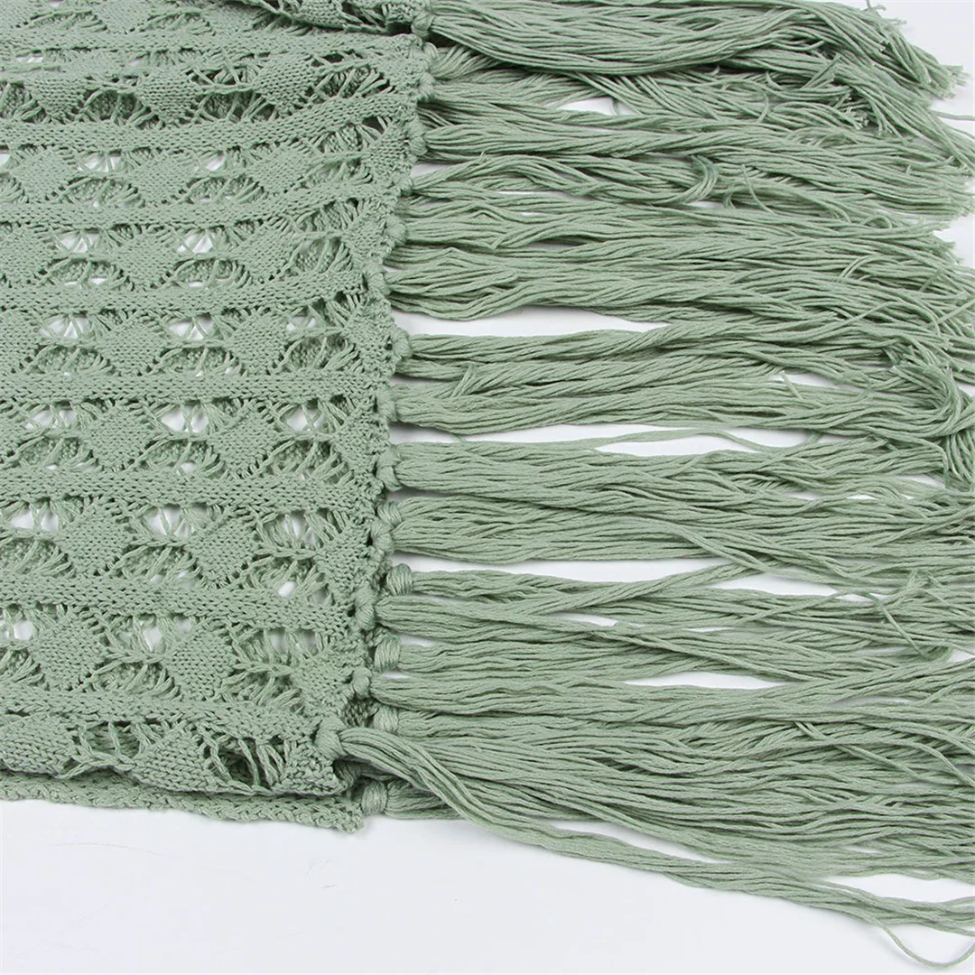 S-XL Sexy Ausgeschnittenes Fransen-Strickkleid, Häkel-Tunika, Strandkleid, Strandmode, Strandüberwurf, Damen V3802 – Detail 21