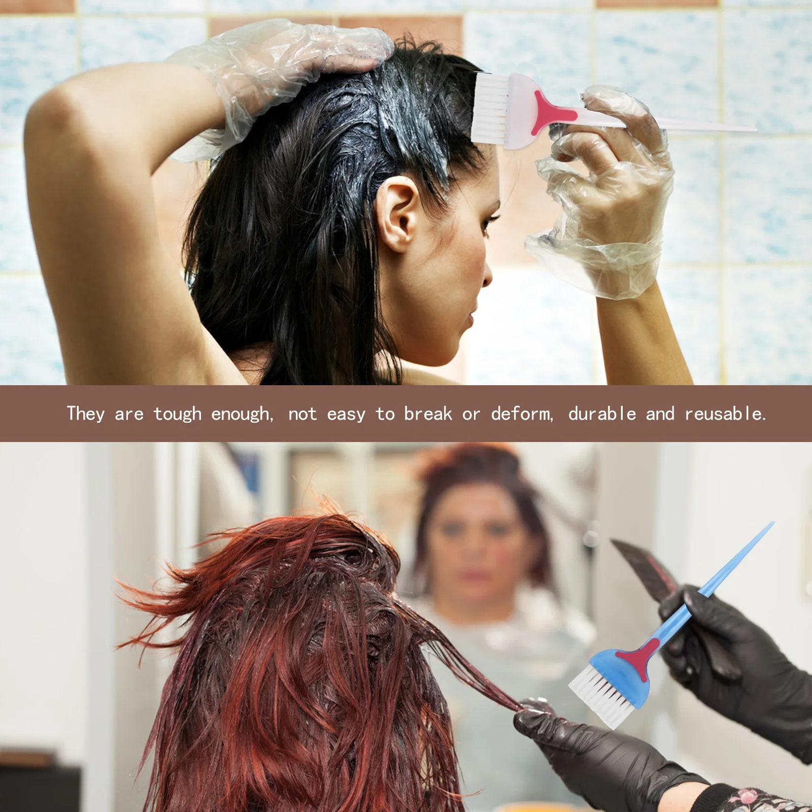 

6 pcs Hair Coloring Brush Dye Applicator For Tinting Soft Dense Bristles Reusable Salon Home Use Hair Dye Tool