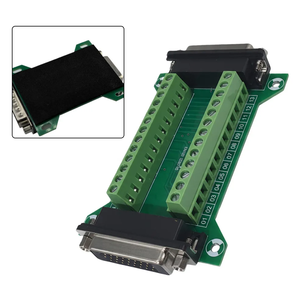 DB25MFA Terminal Block Adapter Solderless Male Female Connector Board for Electronics with to Terminal Correspondence
