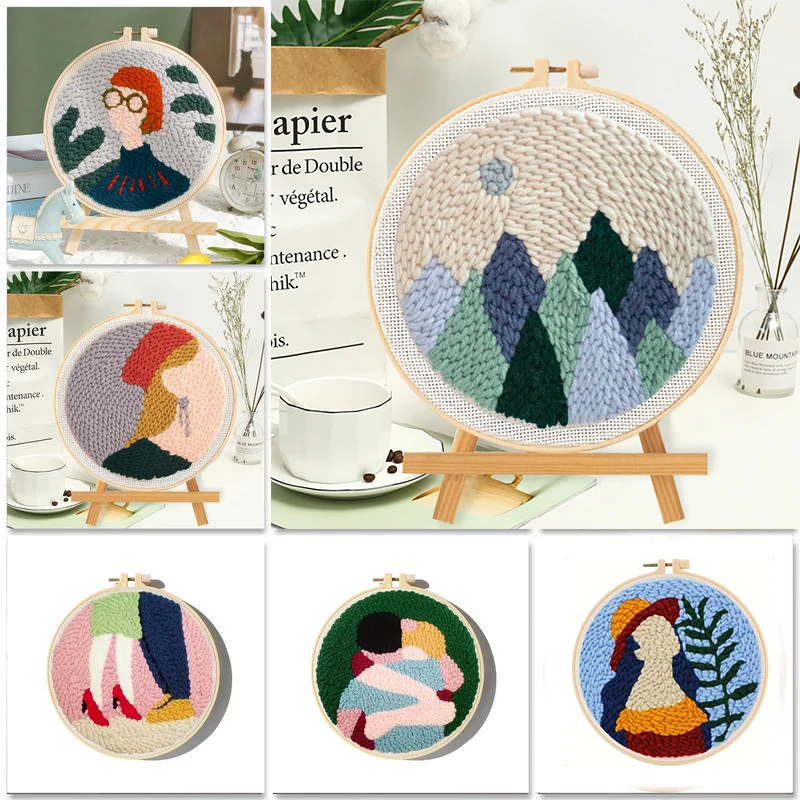 

GATYZTORY Landscape Punch Needle Embroidery Kits Adult Craft Kits Figure Punch Needles Cross Stitch Kit Home Decor Artwork