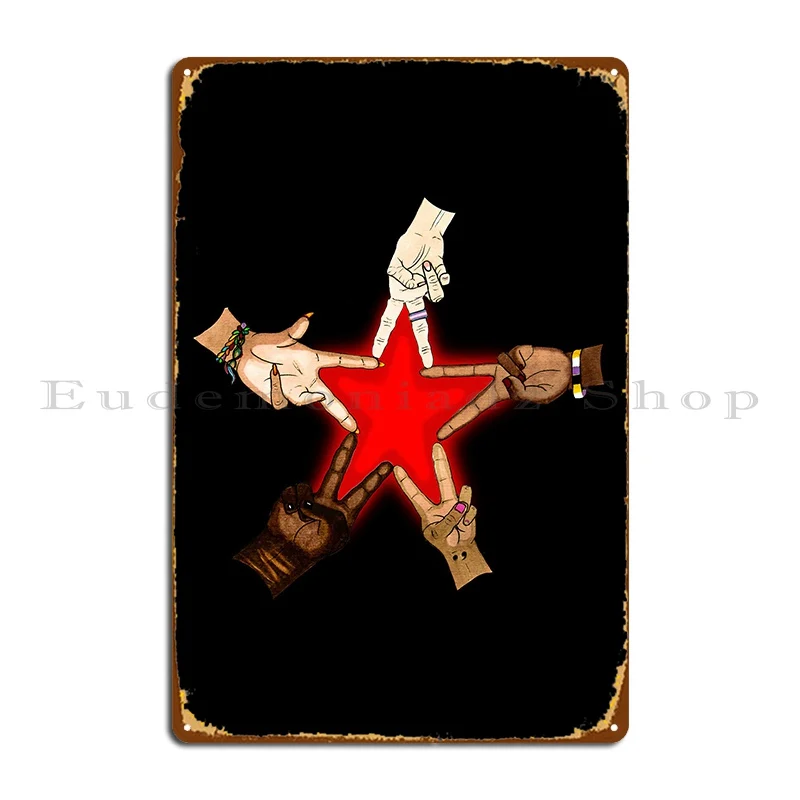 Red Star Comrades Metal Sign Poster Pub Personalized Designing Club Tin Sign Poster