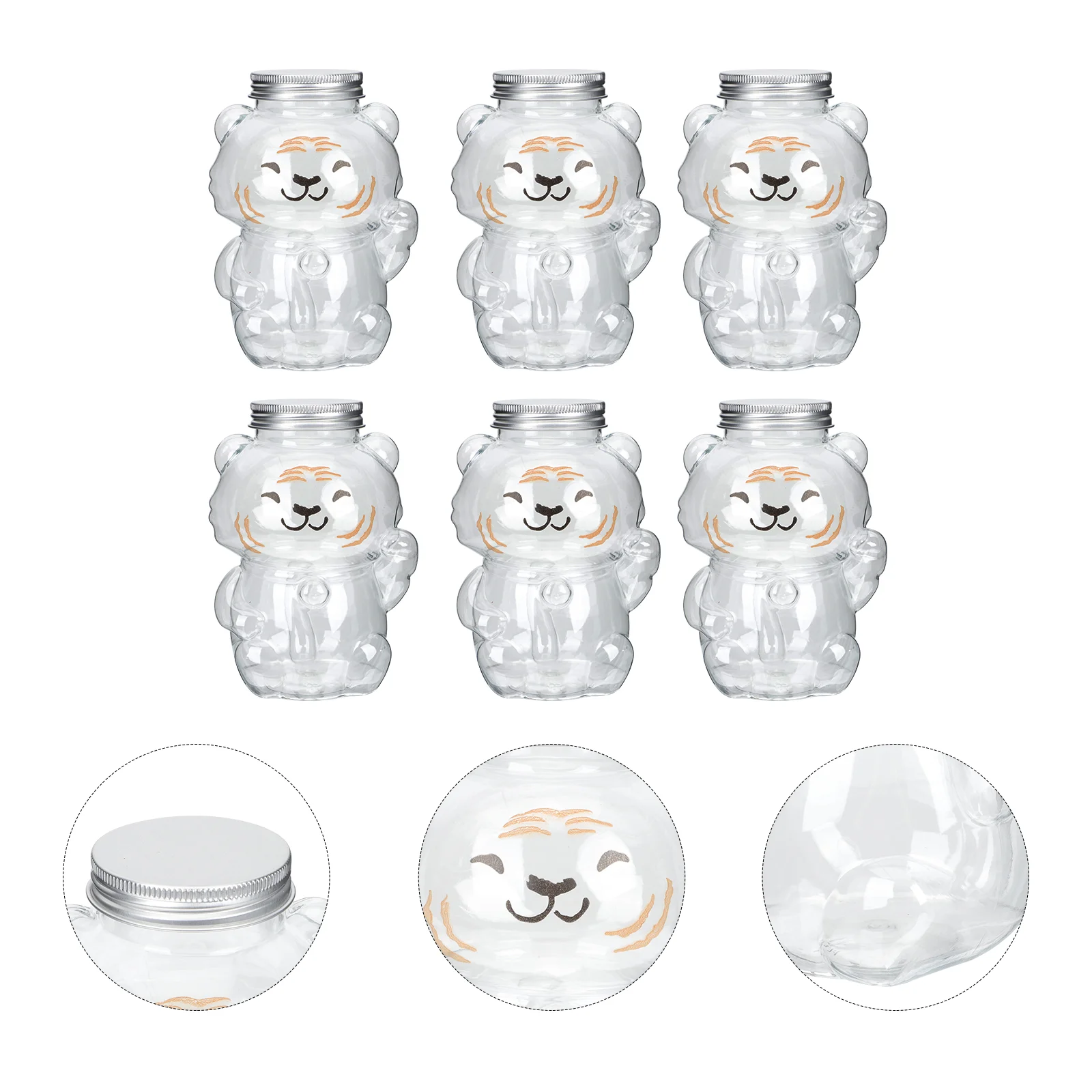 

6 Pcs Cold Milk Tea Bottle Clear Container Empty Bottles Drinking Beverage Water Plastic with Caps Transparent Juice