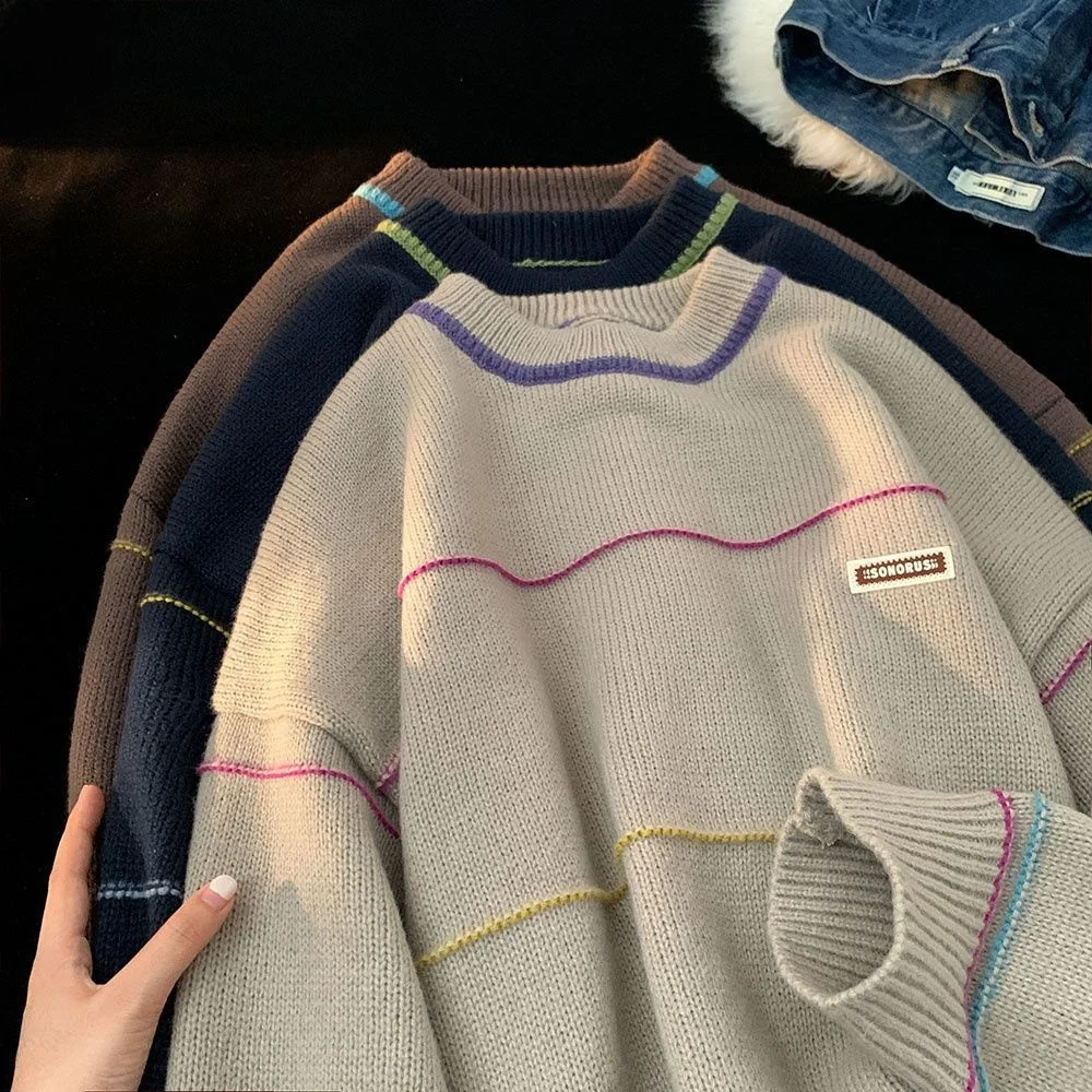 

Men's Oversize Lazy Sle Knitted Sweater Casual Comfortable Loose Fit Autumn Winter Faion Brand Polyester Fiber Zipper Clo...