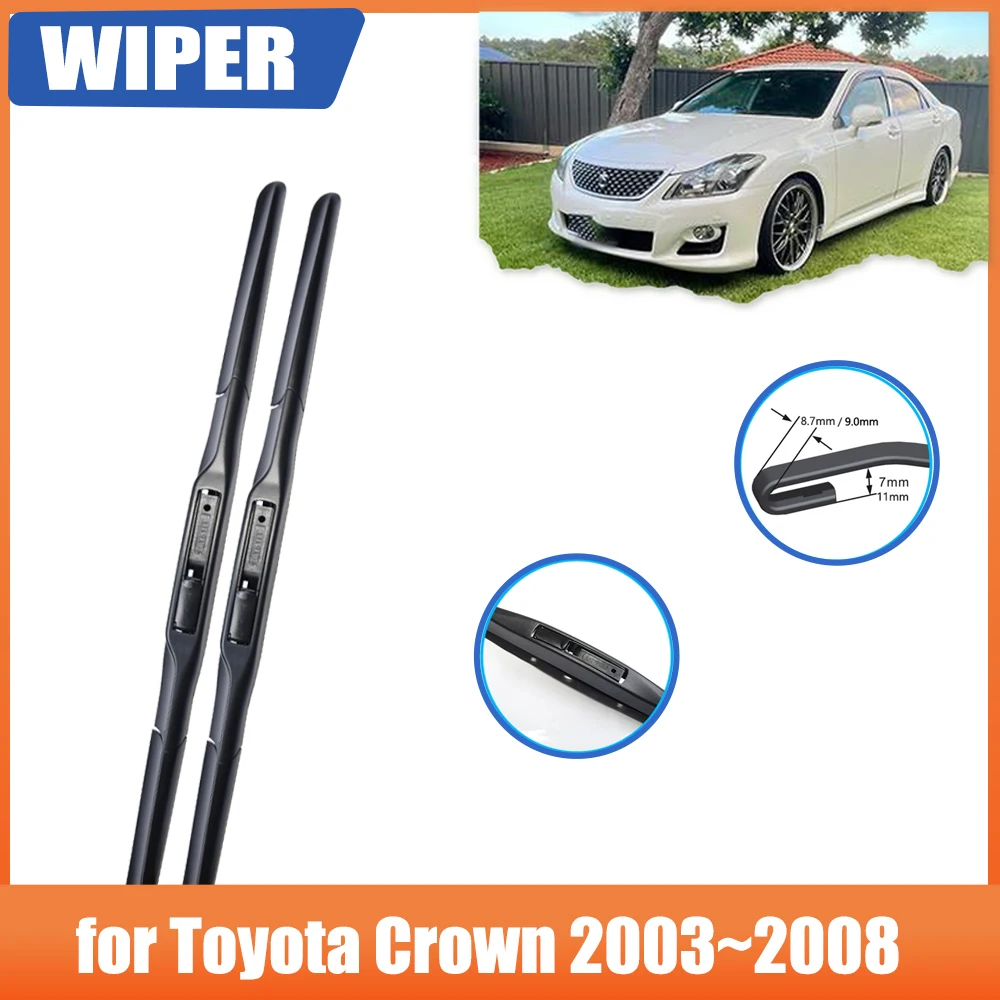 

for Toyota Crown S180 2003~2008 2007 2006 2005 2004 Accessorie U J Hook Front Window Wipers Blades Brushes Winter Cleaning Parts