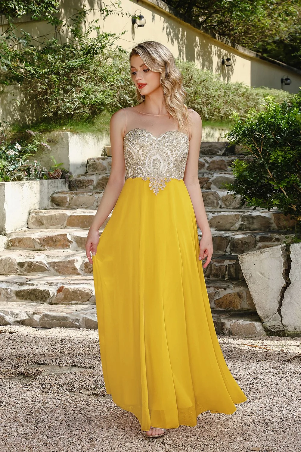 فساتين وصيفة الشرف على شكل قلب وردي داكن أنيق من الشيفون لحفلات الزفاف مزين بالذهب على شكل حرف A فساتين سهرة رسمية طويلة