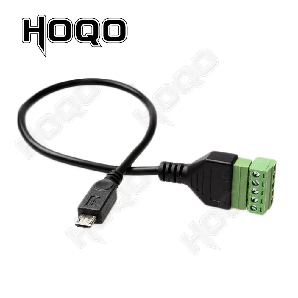 Micro USB male to screw terminal block connector USB micro 5Pin cable, terminal plug with shield connector Micro usb male Jack