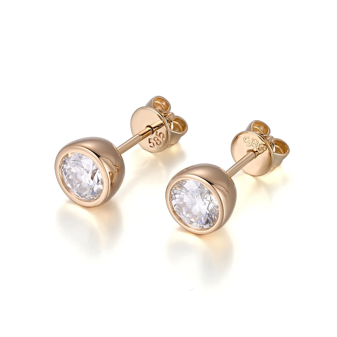 بروفانس 925 الفضة الحافة وأقراط 5 مللي متر Def مويسانيتي مستديرة GRA Cert الكلاسيكية غرامة مجوهرات للنساء الرجال ارتداء اليومي #2