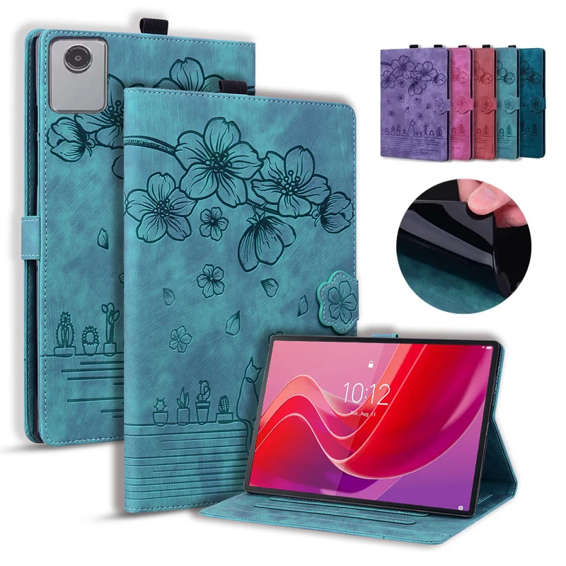 

Etui For Lenovo Tab M11 Case Embossed PU Leather Stand Wallet Cover For Funda Lenovo M11 Xiaoxin Pad 2024 Case tb330fu tb331fc