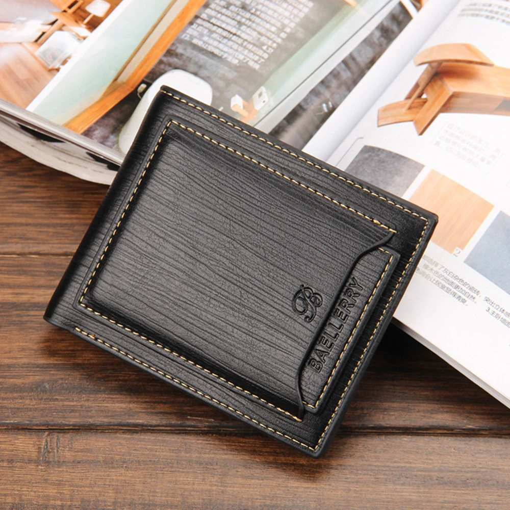 Short Leather Brand Wallet Men Credit Card Holders Purse Vintage Male Cluth Trifold Man Money Bag Clip Cuzdan