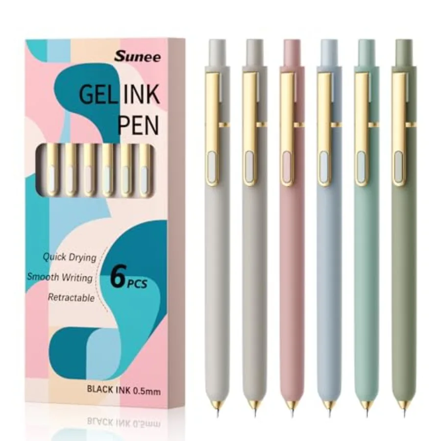

Gel Pens, 0.5mm Pens Fine Point Smooth Writing Pens with Quick-Dry Ink, Cute Aesthetic School Office Note-Taking Pens for Journ