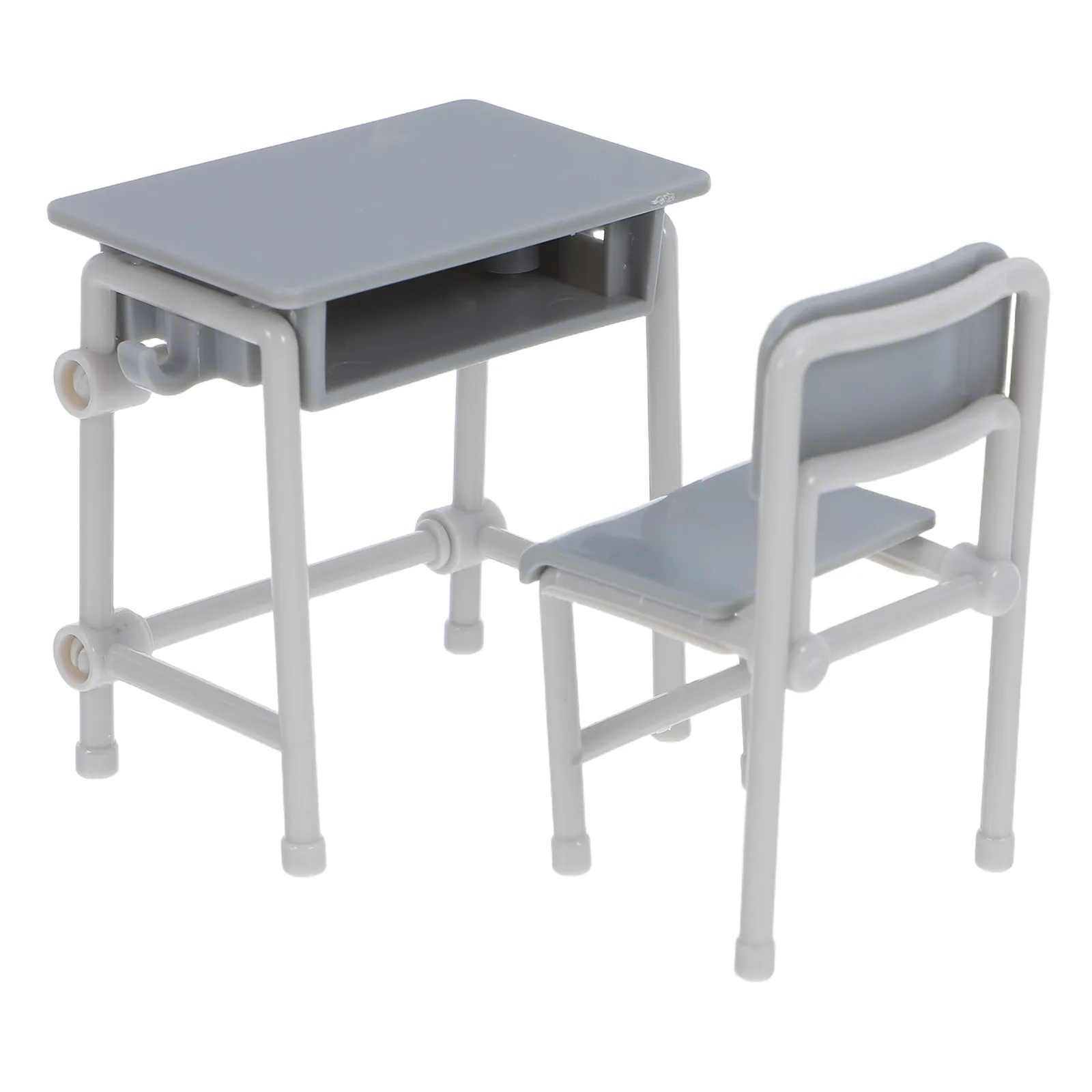 

Набор из 5 миниатюрных предметов школьной мебели: детализированные пластиковые парты и столы для кукольного домика, класса или учебной комнаты, креативный декор, развивающий набор