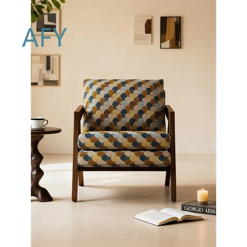 Removable Washable Sofa Chair for Richard Living Room Single Seating Medieval Art Design Light Luxury High End Leisure Accent